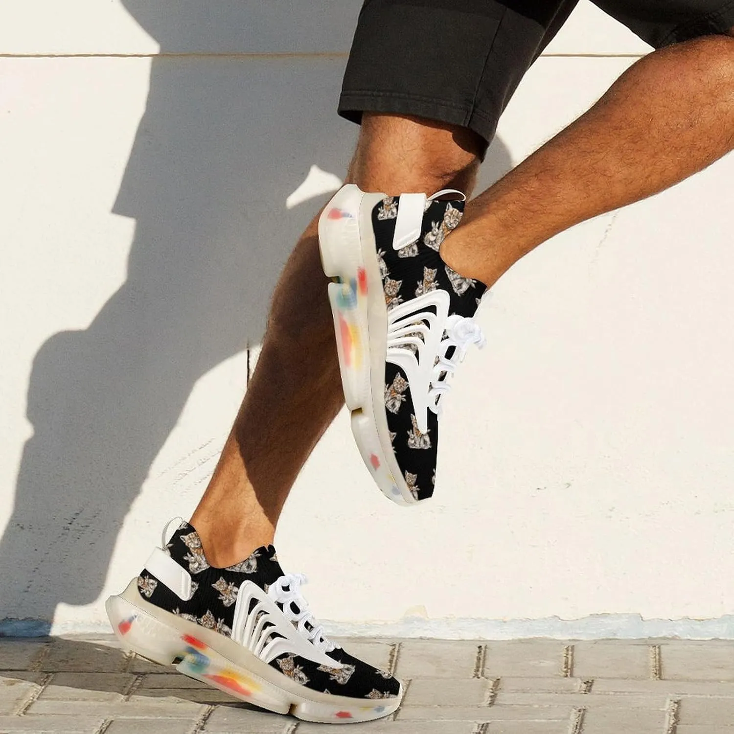 Cat and Bunnies Men's Running Shoes Lightweight Walking Shoe Breathable Sneaker