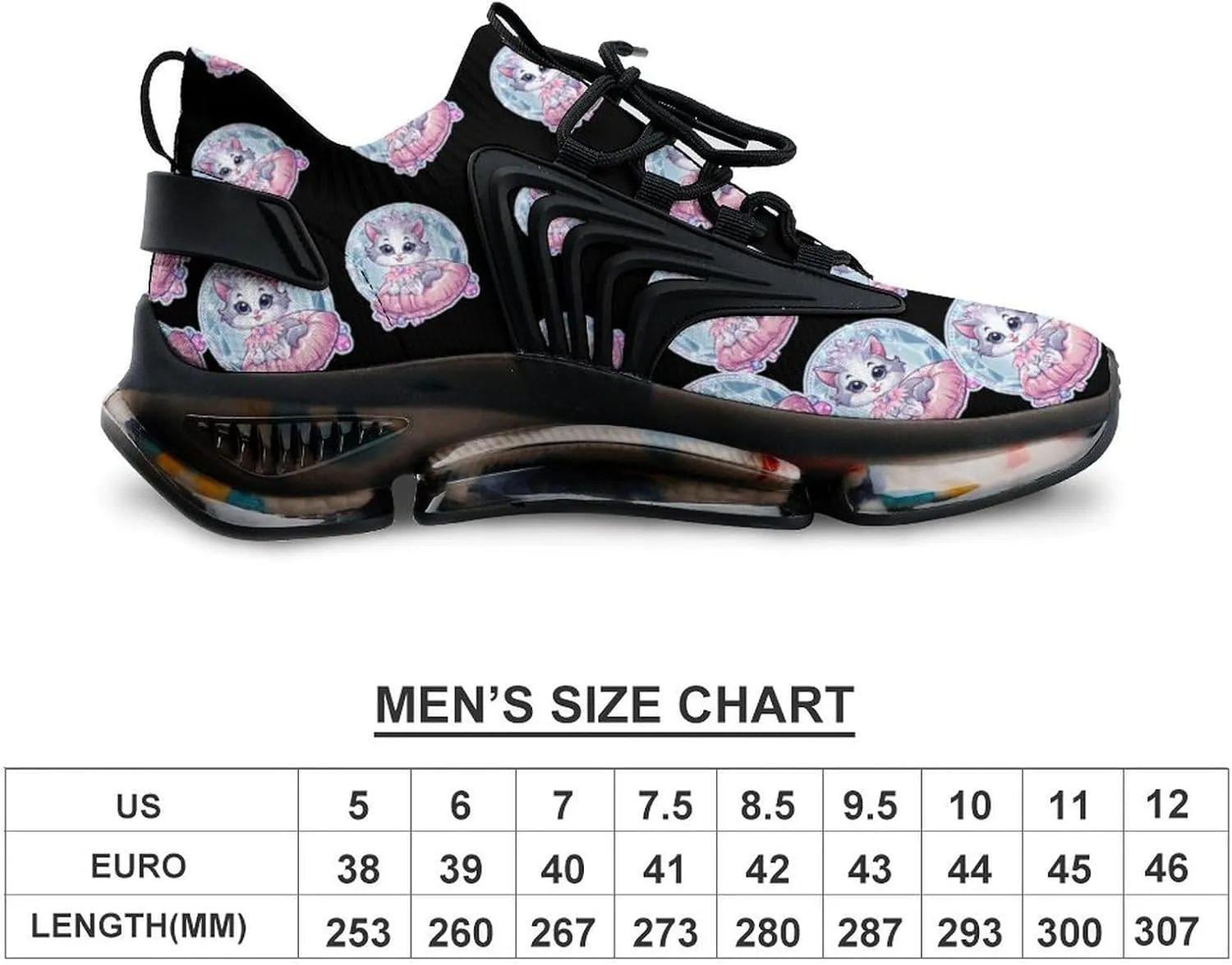 Cat Cute Princess Men's Running Shoes Lightweight Walking Shoe Breathable Sneaker
