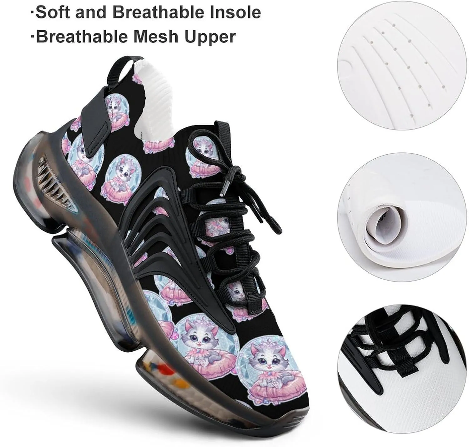 Cat Cute Princess Men's Running Shoes Lightweight Walking Shoe Breathable Sneaker