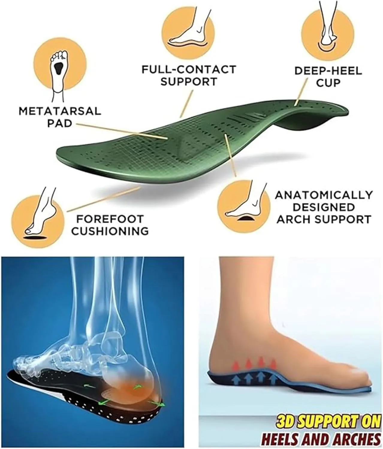 Cathalem Flat Sandals for Women, Orthopedic Arch Support Flat Slip on Wide Width Leather Platform Wedge Slides Sandals