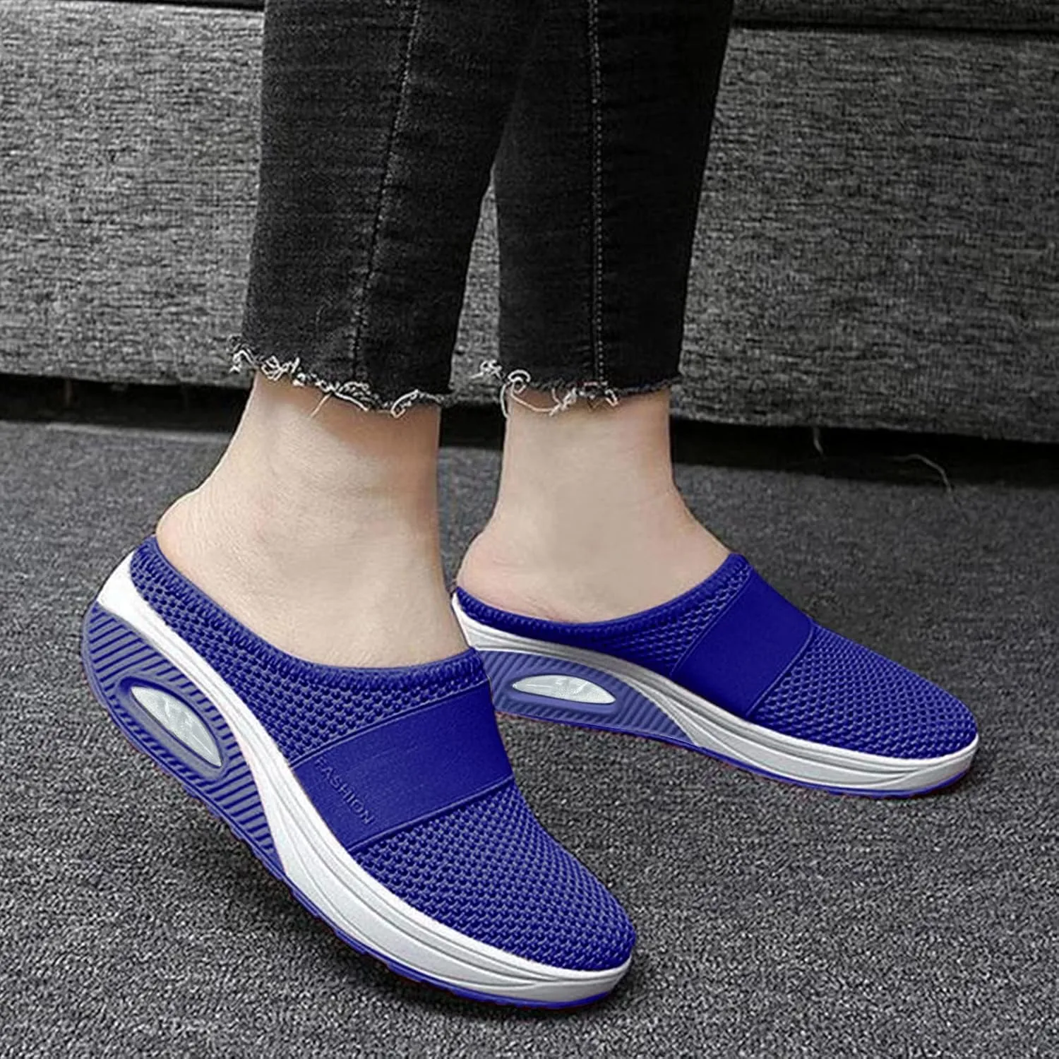 Cathalem Mules for Women 2024 Backless Walking Sneakers Summer Slip-On Mule Shoes Mesh Air Cushion Orthopedic Diabetic Shoes