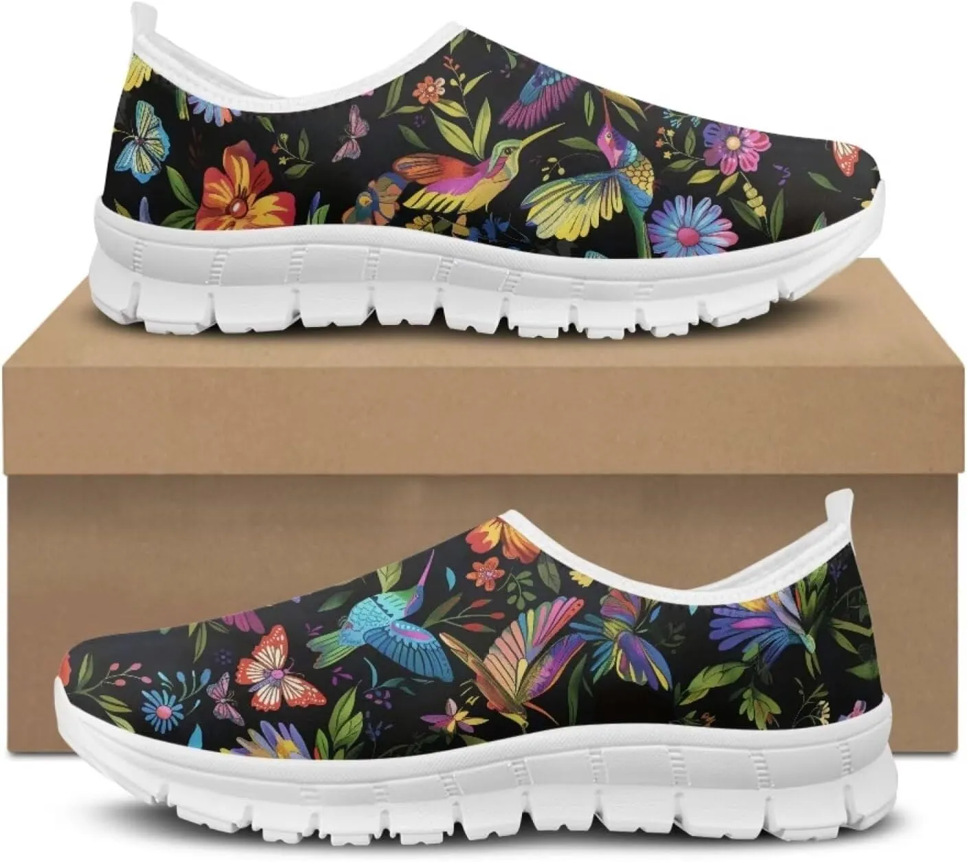 chaqlin Slip On Shoes Wide Soft Toe Fashion Clipper Breathable Mesh Tennis Athletic Sneaker for Women Men