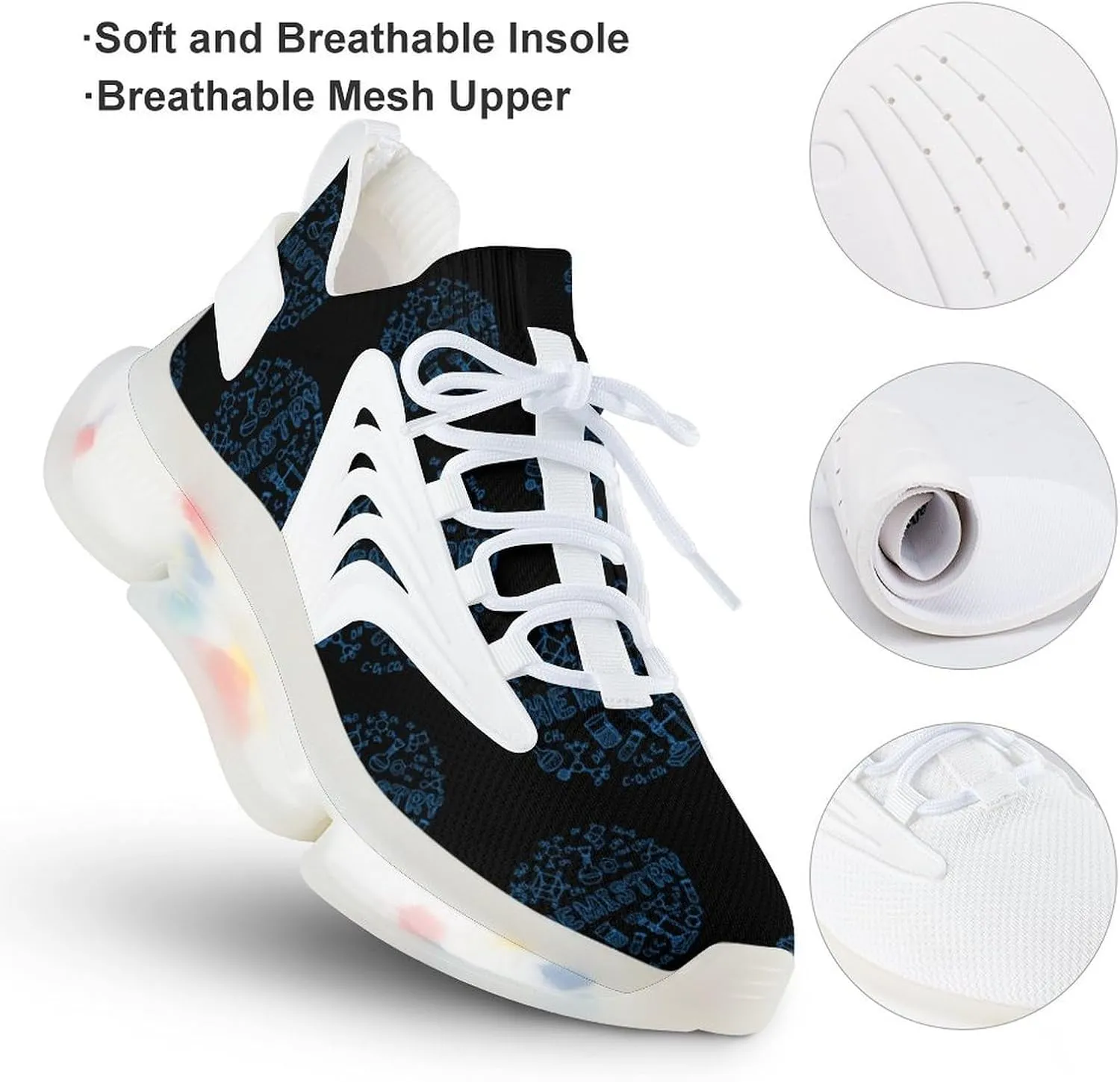 Chemical Experimental Equation Men's Running Shoes Lightweight Walking Shoe Breathable Sneaker