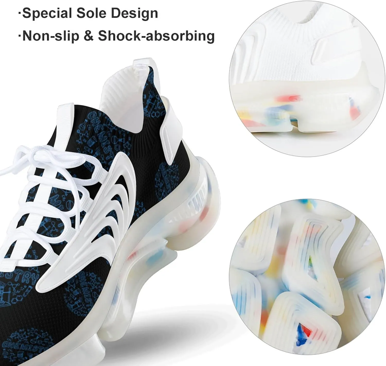 Chemical Experimental Equation Men's Running Shoes Lightweight Walking Shoe Breathable Sneaker