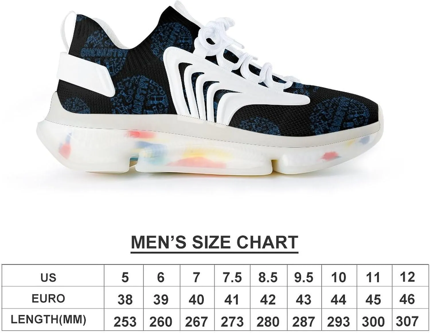 Chemical Experimental Equation Men's Running Shoes Lightweight Walking Shoe Breathable Sneaker