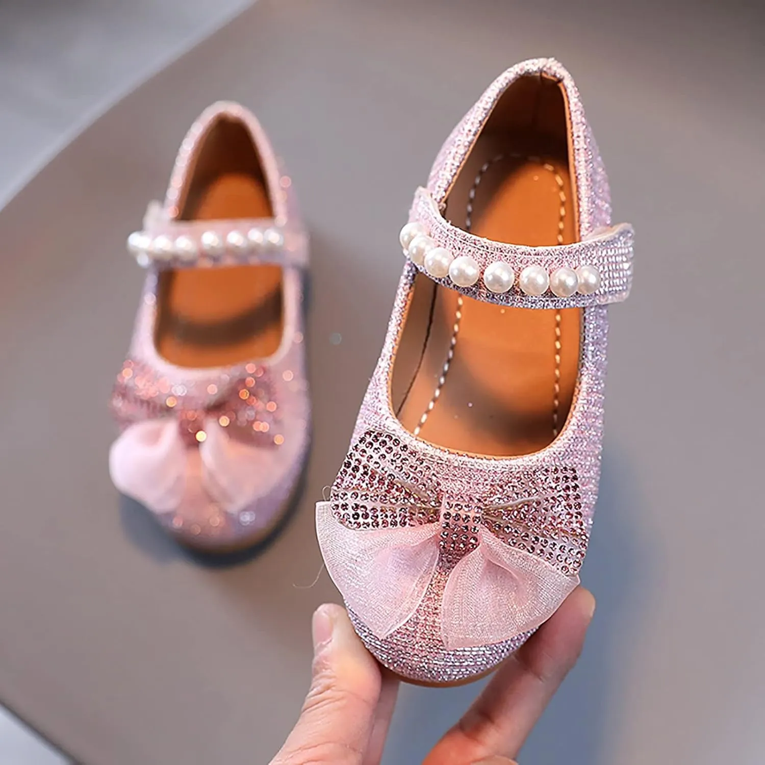Children Cute Foot Warmer Children Flat Heels Princess Shoes Kids Sandals Comfortable Soft Soles Leather Shoes