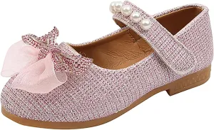 Children Flat Heels Princess Shoes Kids Sandals Comfortable Soft Soles Leather Shoes Baby Girls Toddler Girls Size 9 (Pink, 34 Big Kids)