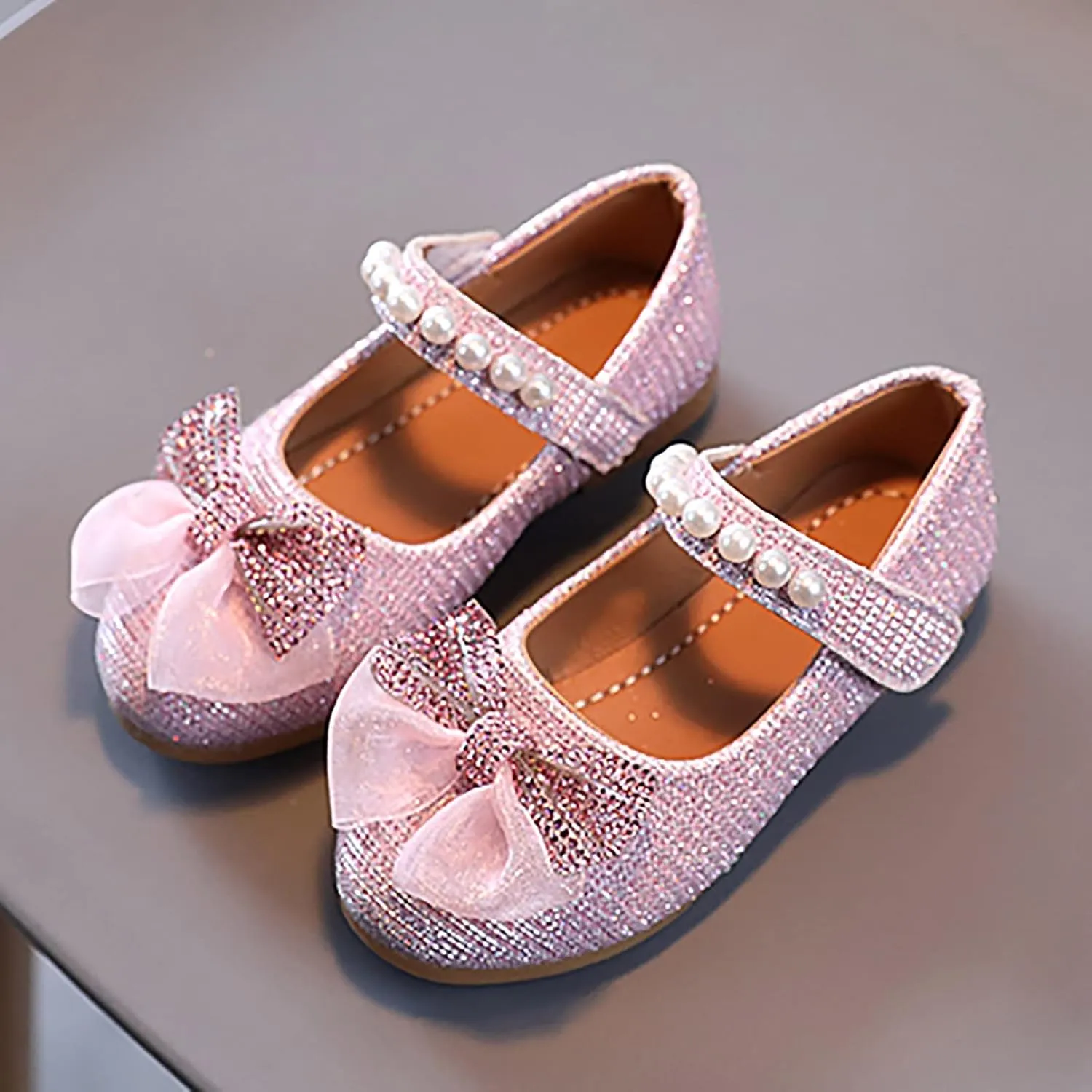 Children Flat Heels Princess Shoes Kids Sandals Comfortable Soft Soles Leather Shoes Baby Girls Toddler Girls Size 9 (Pink, 34 Big Kids)