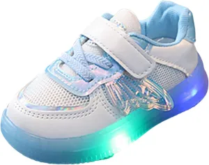 Children LED Light Emitting Shoes Fashion Boys Girls Butterfly Style Sports Light up Mesh Breathable Shoes