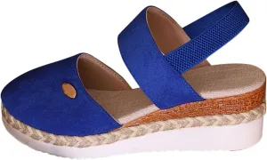 Closed Toe Platform Wedge Sandals for Women 2025 Summer Vacation Dressy Comfortable Anti Slip Beach Shoes with Adjustable Buckle Ankle Strap