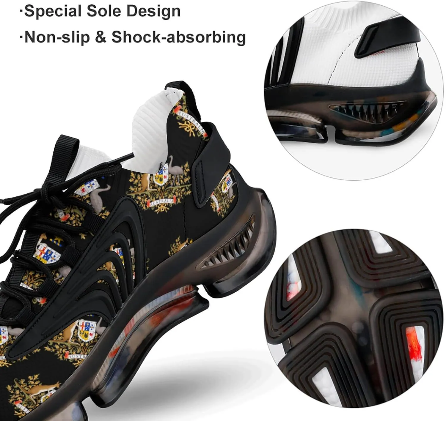 Coat of Arms of Australia Men's Running Shoes Lightweight Walking Shoe Breathable Sneaker