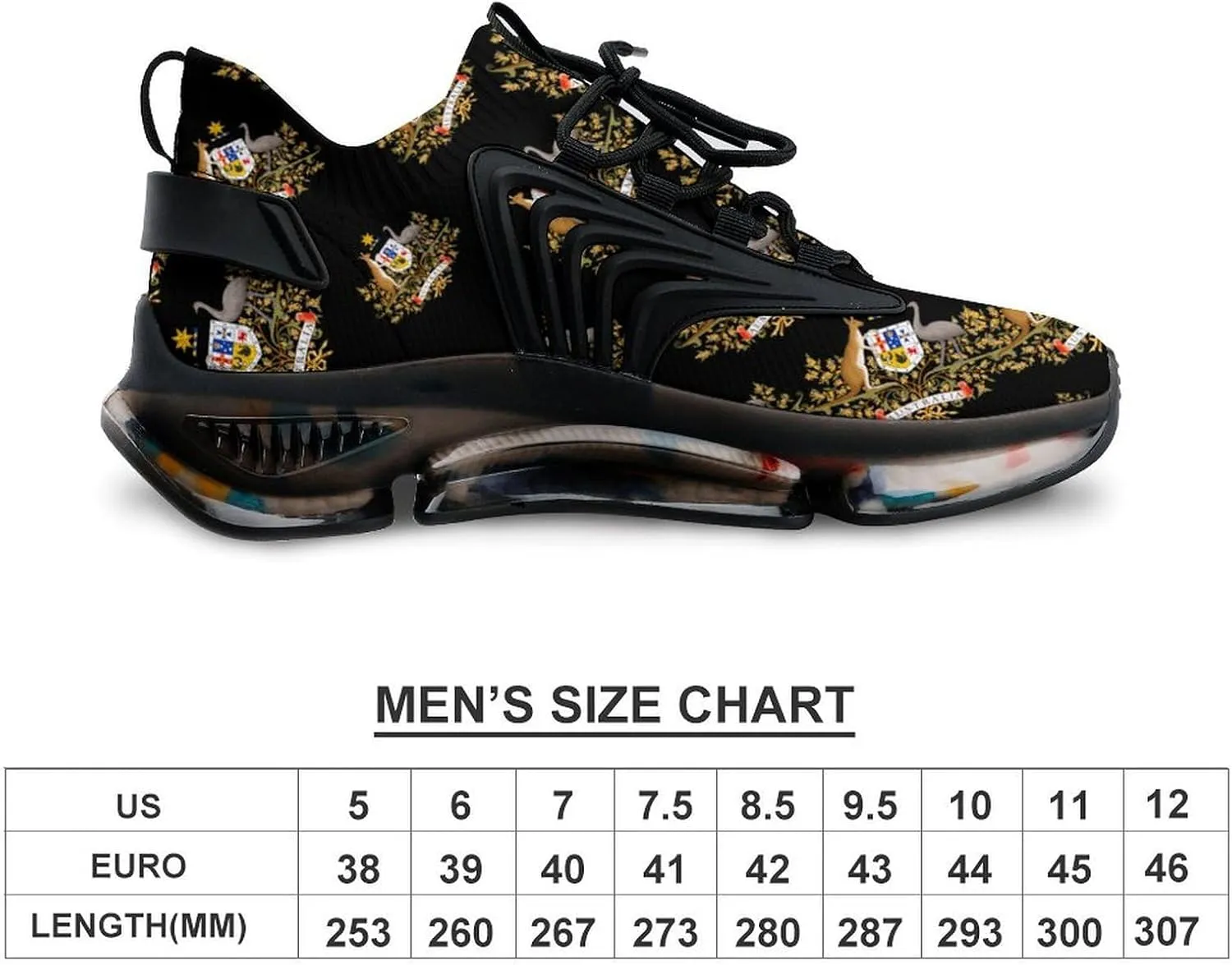 Coat of Arms of Australia Men's Running Shoes Lightweight Walking Shoe Breathable Sneaker