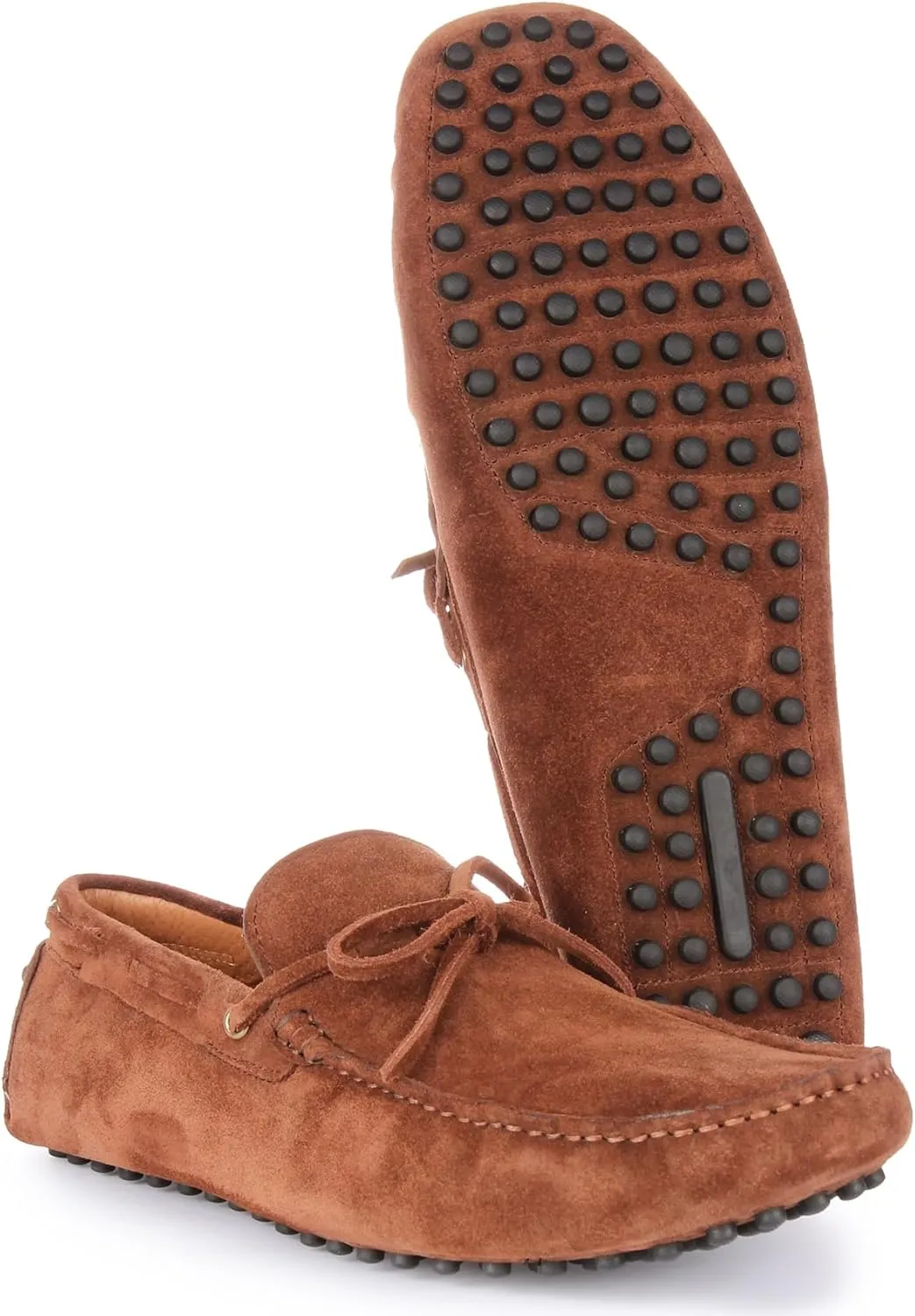 Cruz Men's Suede Leather Slip On Driving Shoes, Timeless Comfort and Grip