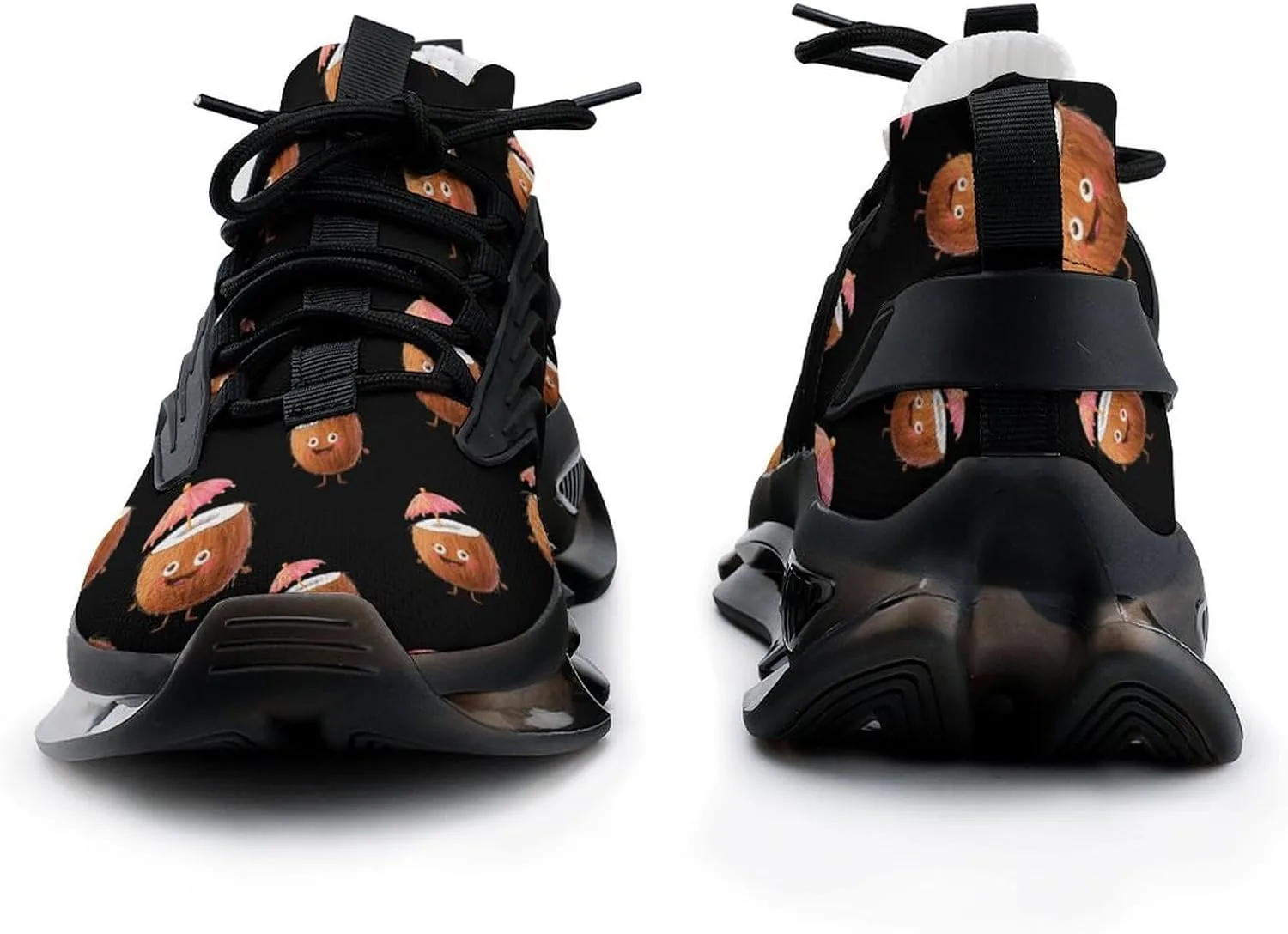 Cute Coconut Drink Men's Running Shoes Lightweight Walking Shoe Breathable Sneaker