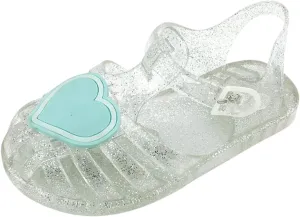 Cute Heart Jellies Shoes For Girls Soft Closed Toe Dress Sandals With Strap Summer Girl Outdoor Casual ink