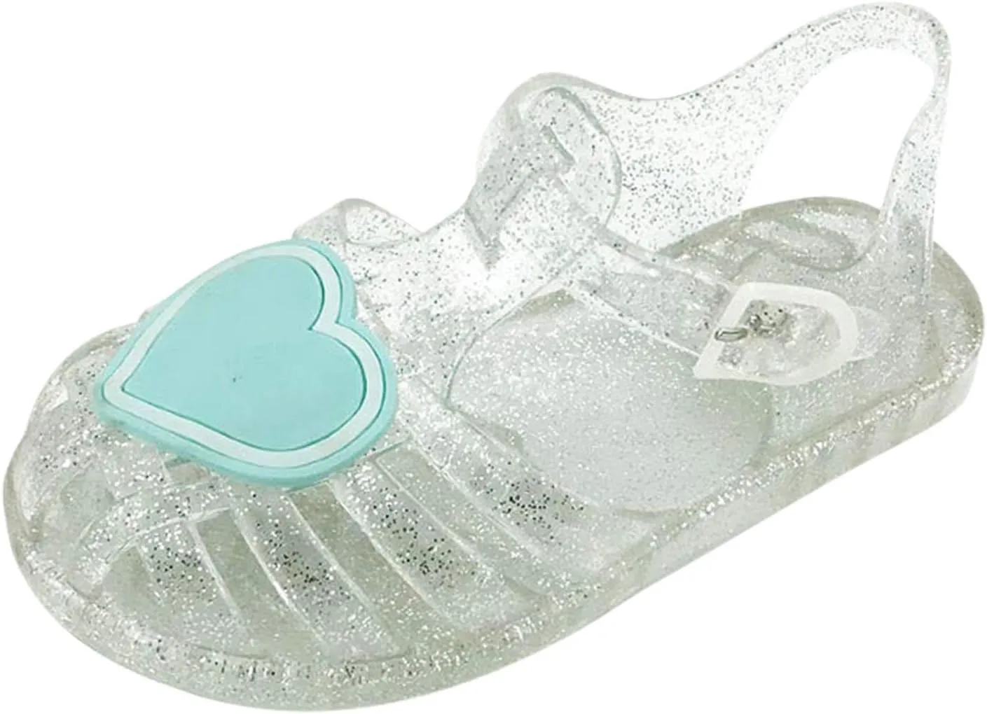 Cute Heart Jellies Shoes For Girls Soft Closed Toe Dress Sandals With Strap Summer Girl Outdoor Casual ink