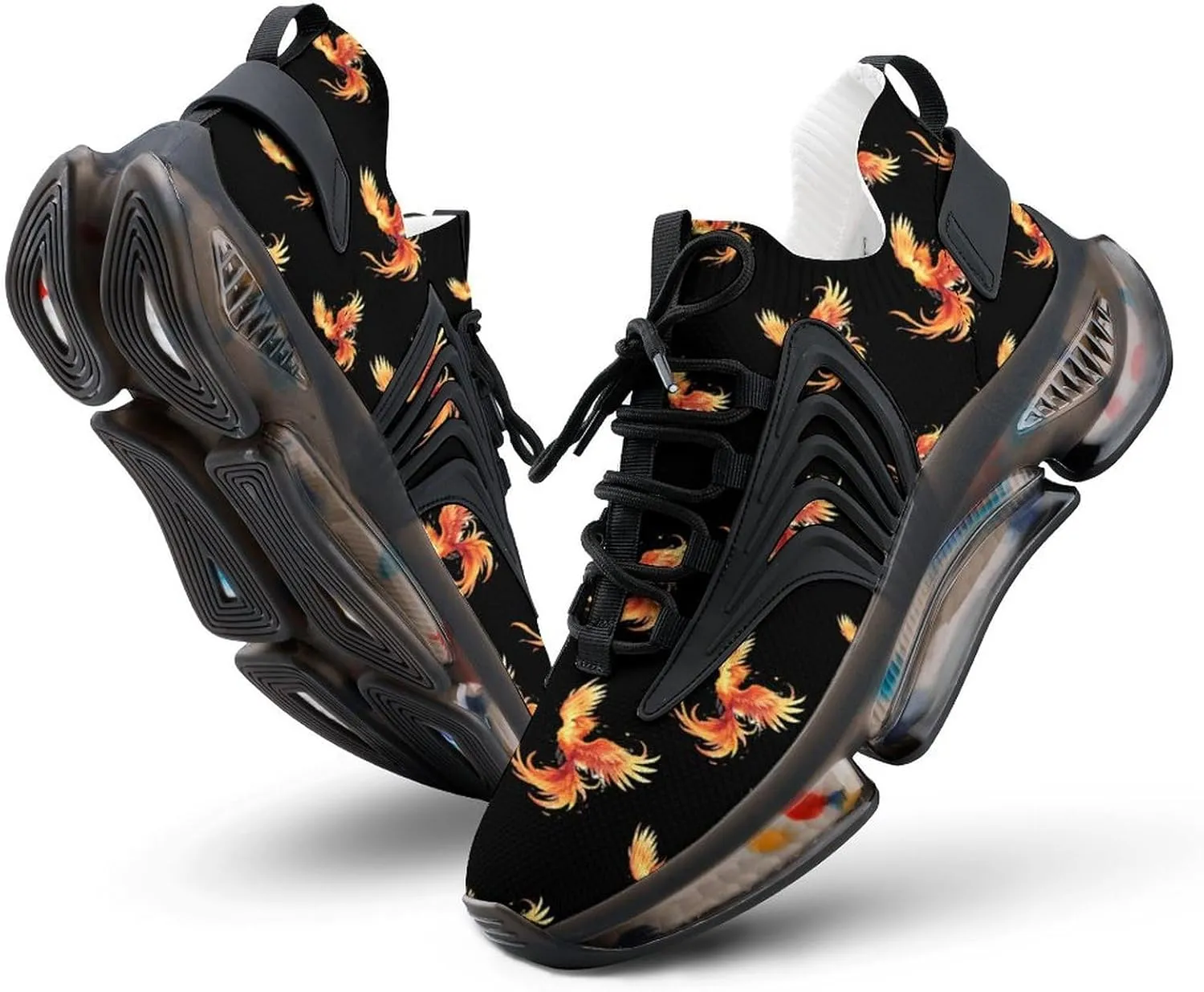 Cute Phoenix Men's Running Shoes Walking Sneakers Lightweight Breathable Shoes for Gym Hiking