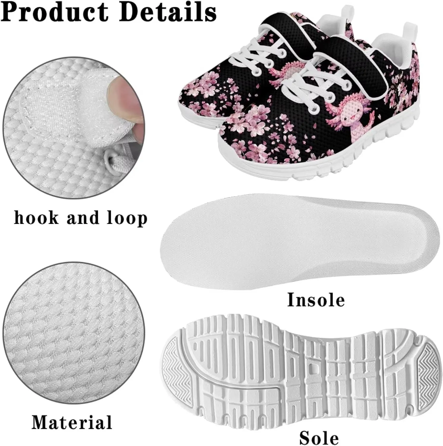 Doojoayie Athletic Shoes for Kids Girls for Active Kids Play Running Jogging Shoes