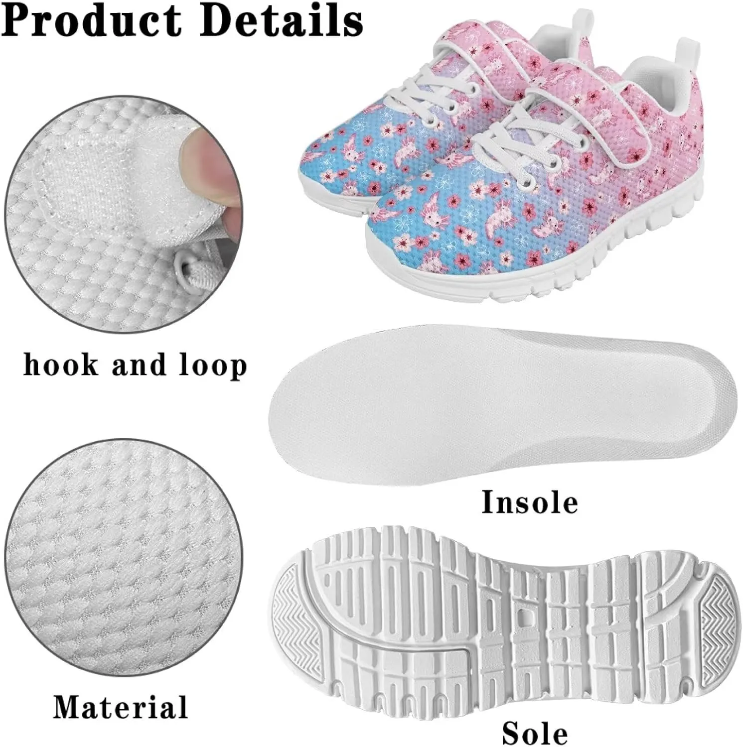 Doojoayie Athletic Shoes for Kids Girls for Active Kids Play Running Jogging Shoes