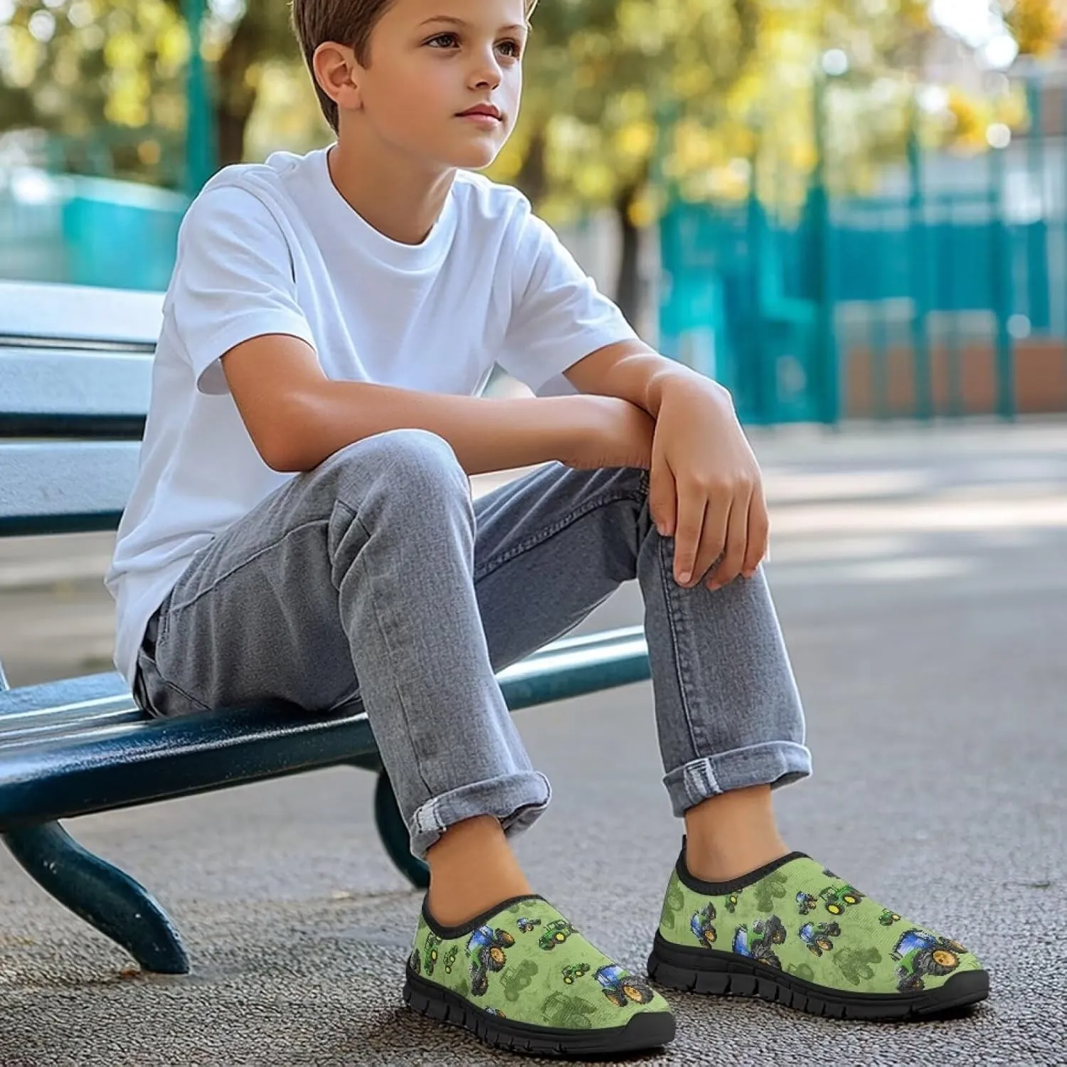 Doojoayie Boys Slip On Sneakers Breathable for Active Child Summer Sport Shoes