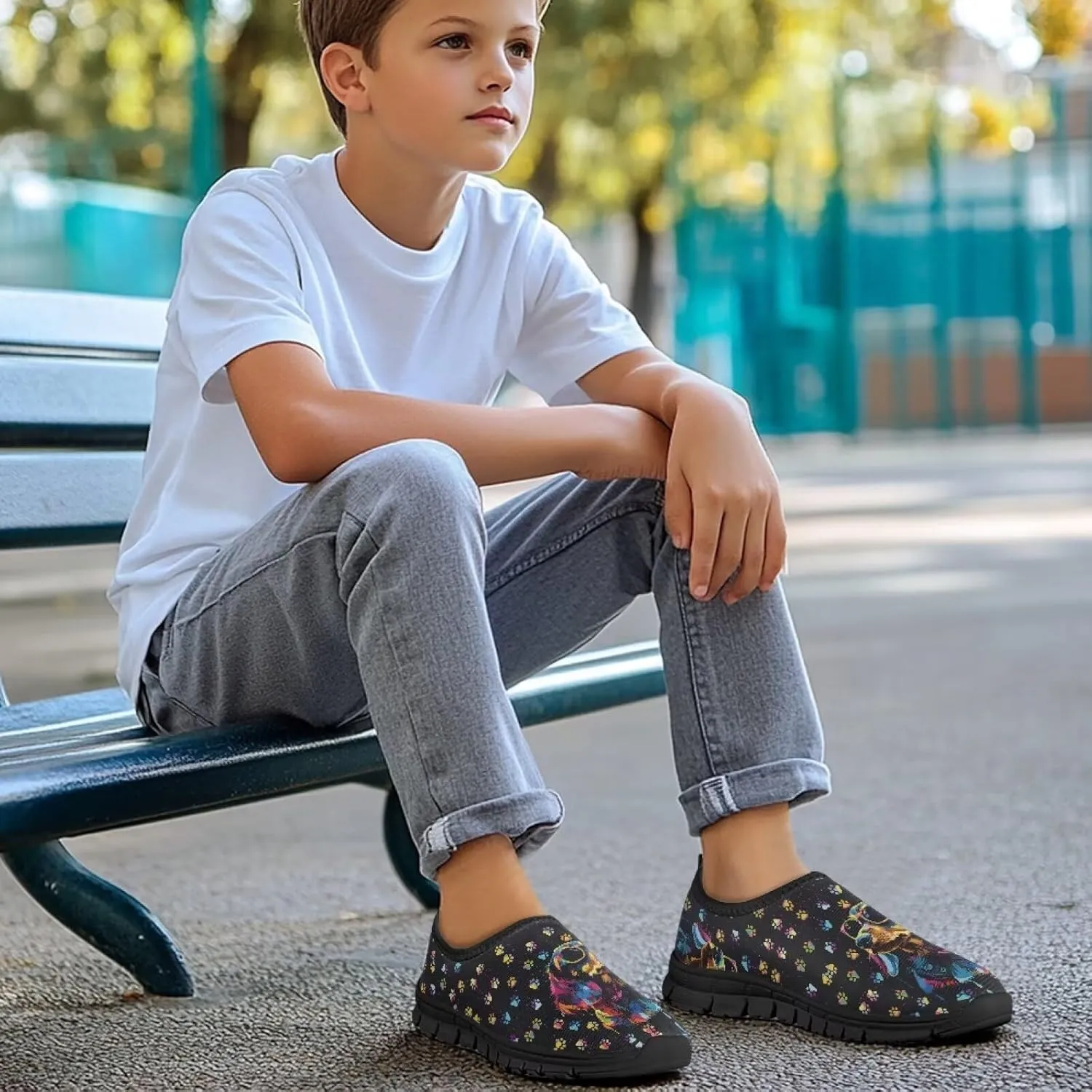 Doojoayie Boys Slip On Sneakers Breathable for Active Child Summer Sport Shoes