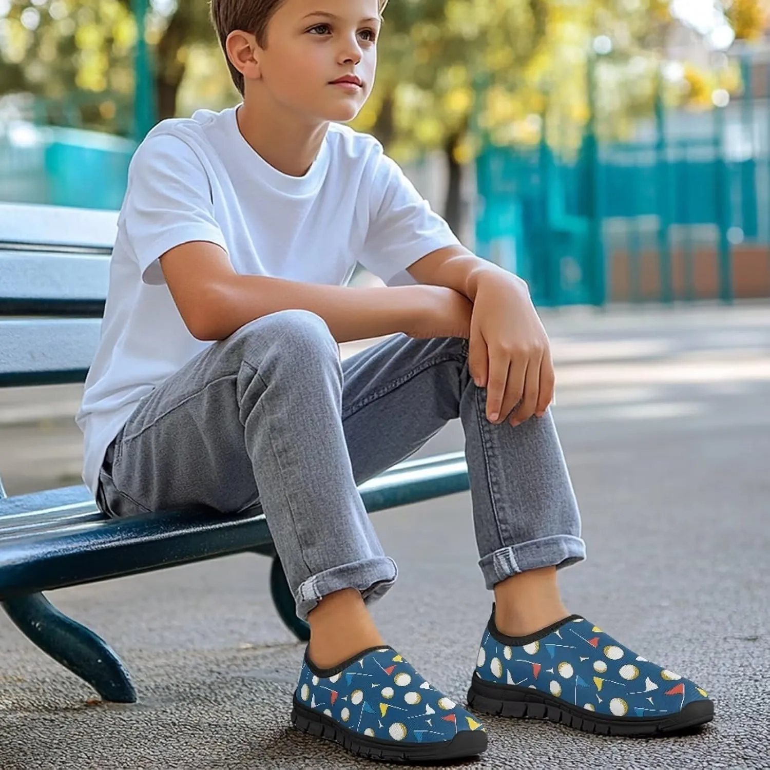 Doojoayie Boys Slip On Sneakers Breathable for Active Child Summer Sport Shoes