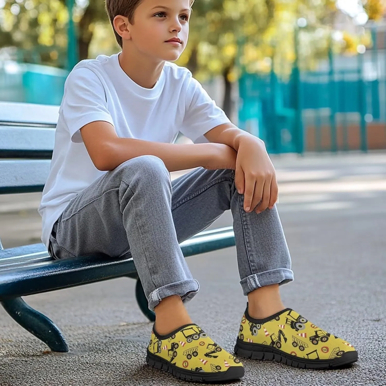 Doojoayie Boys Slip On Sneakers Breathable for Active Child Summer Sport Shoes