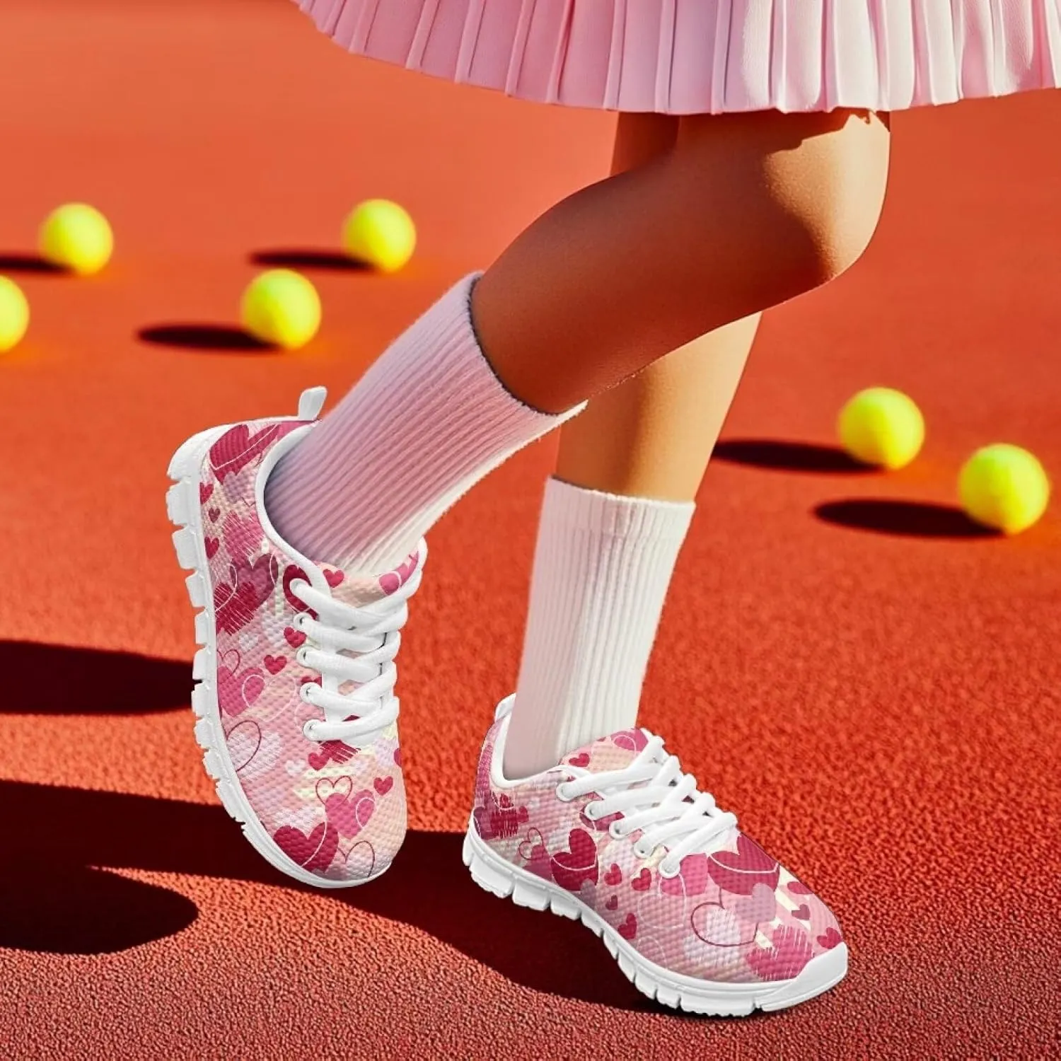 Doojoayie Little Girls Running Shoes Tennis Shoes for Kids School Casual Sneakers