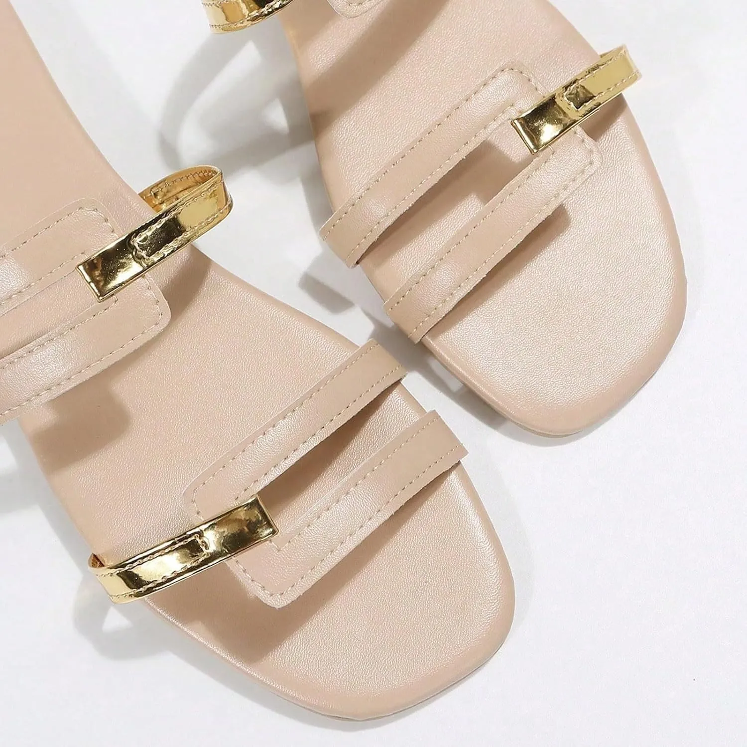 Eduavar Sandals for Women 2025 Womens Dressy Summer Flat Comfortable Fashion Beach Ladies Slides Leather Casual Slippers