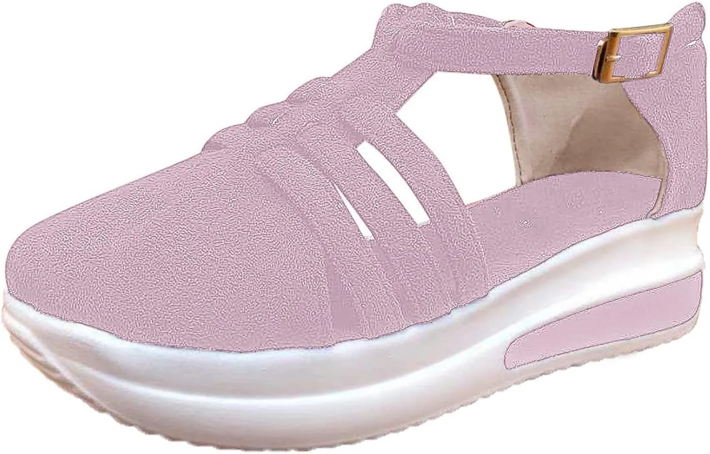 Eduavar Sandals for Women Casual, Sandals Women Summer Beach Sandals Black Sandals Flat Slippers Ring Toe Sandals
