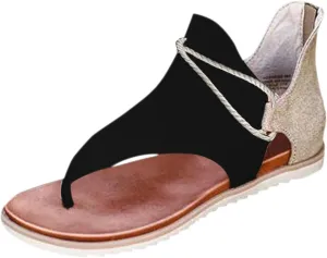 Eduavar Sandals for Women Casual Summer, Flat Sandals for Women Summer Beach Sandals Comfortable Open Toe Flip Flops Sandals