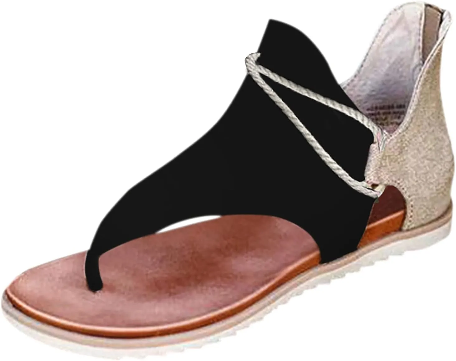 Eduavar Sandals for Women Casual Summer, Flat Sandals for Women Summer Beach Sandals Comfortable Open Toe Flip Flops Sandals