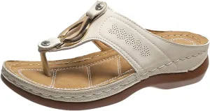 Eduavar Sandals Women Comfortable, Womens Sandals Casual Retro Open Toe Sandals Flip Flops Summer Beach Sandals Slippeprs