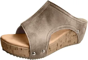 Eduavar Sandals Women Dressy Summer Flat, Sandals Women Fashion Dressy Ring Toe Platform Wedge Sandals Slip On Shoes