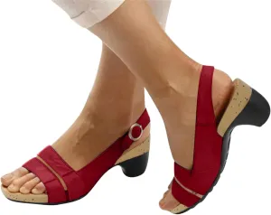 Eduavar Summer Sandals for Women, Orthopedic Sandals for Women Peep Toe Wedge Sandals Comfortable Ankle Strap Sandals