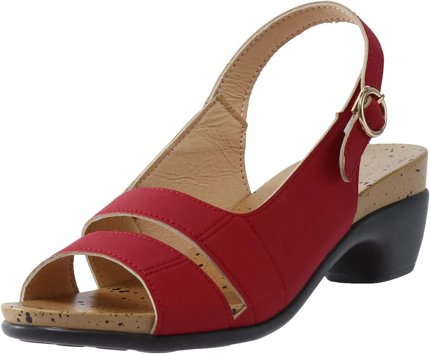 Eduavar Summer Sandals for Women, Orthopedic Sandals for Women Peep Toe Wedge Sandals Comfortable Ankle Strap Sandals