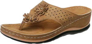 Eduavar Wedge Sandals for Women, Womens Sandals Dressy Summer Breathable Flip Flops Summer Beach Sandals Slippers