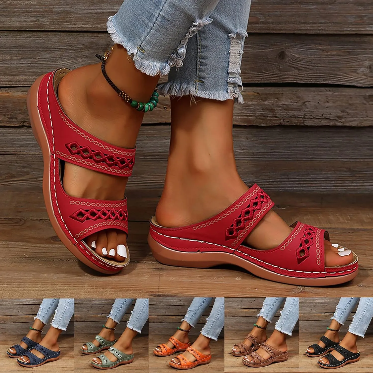 Eduavar Womens Platform Sandals,Summer Sandals Comfortable Beach Travel Sandals Stylish Slip On Sandals Open Toe Sandals