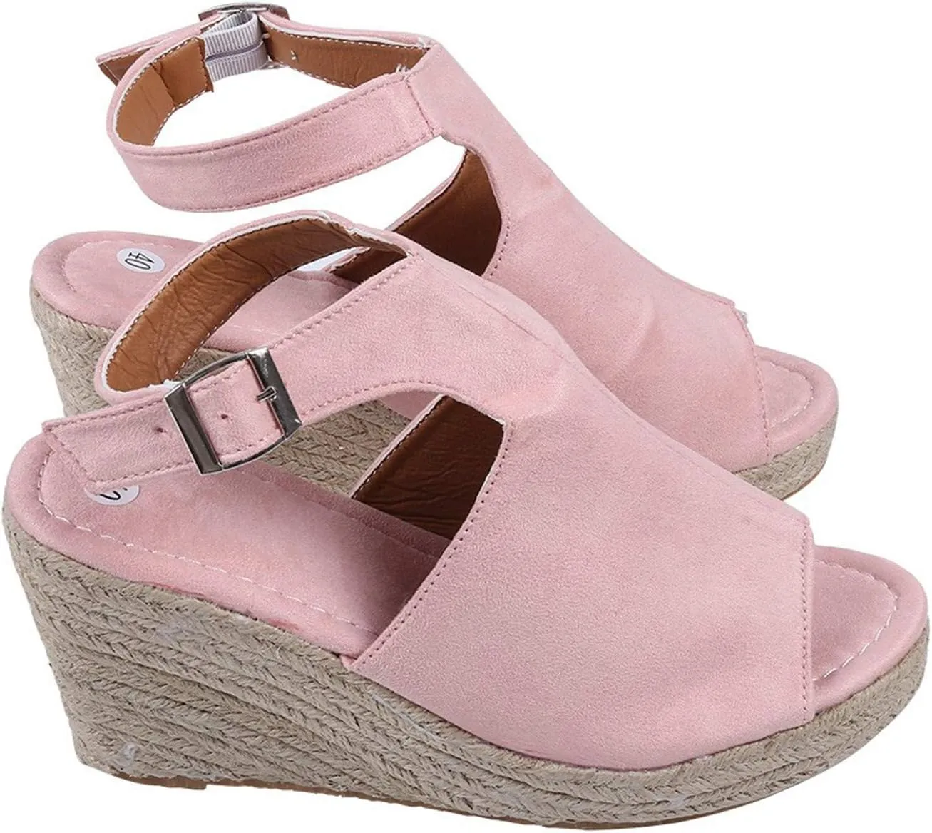 Eduavar Womens Wedge Sandals, Orthopedic Sandals for Women Leopard Platform Sandals Peep Toe Anti-Slip Sandals