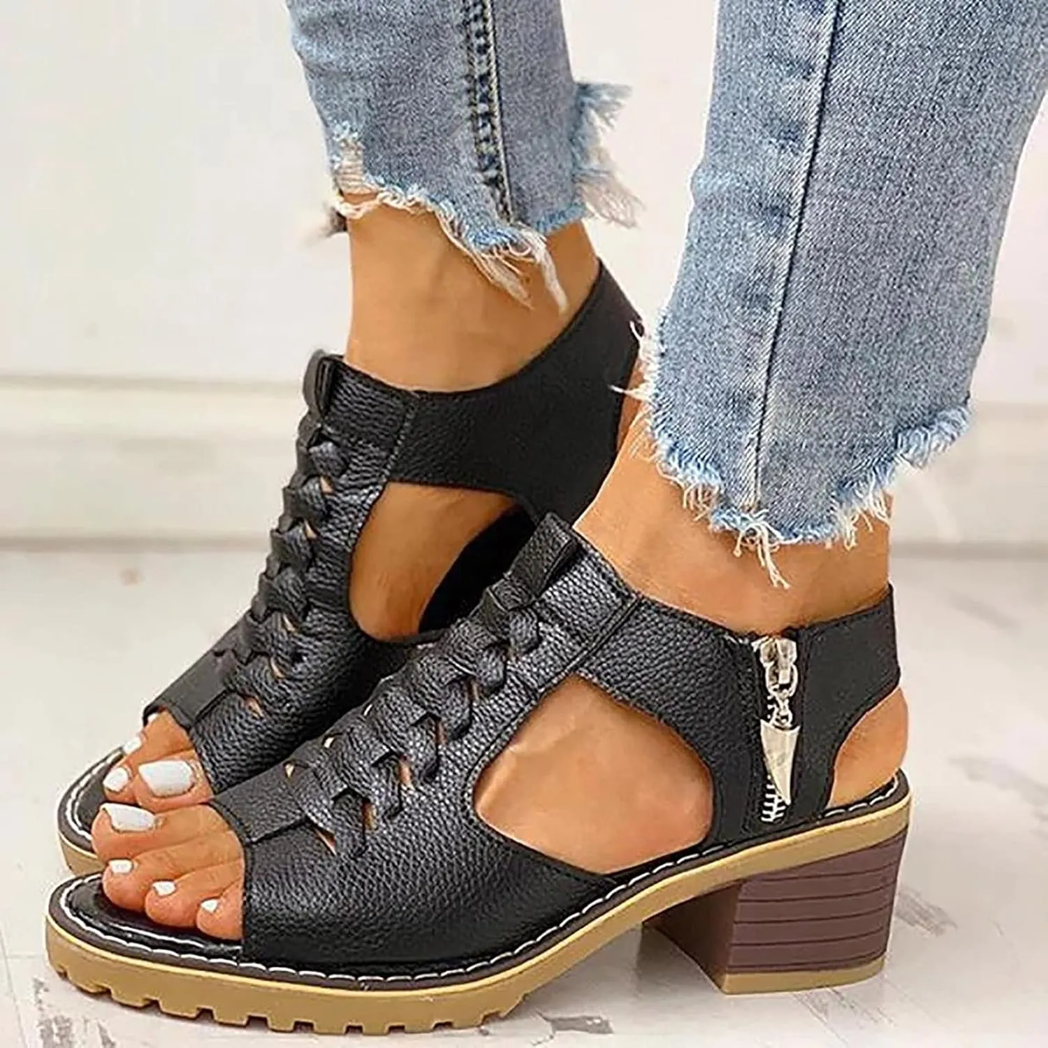 Eduavar Womens Wedge Sandals, Orthopedic Sandals for Women Sandals Open Toe Wedge Platform Sandal with Back Strap
