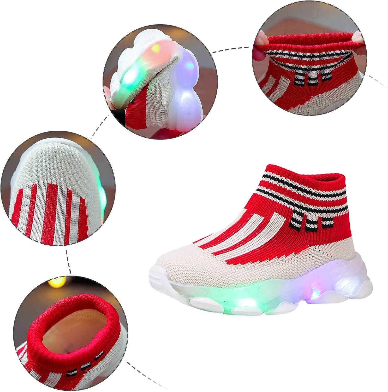 EnJoCho Baby Breathable Shoes Led Light Children Sport Luminous Shoes Girls Kids Baby Shoes Running Shoes