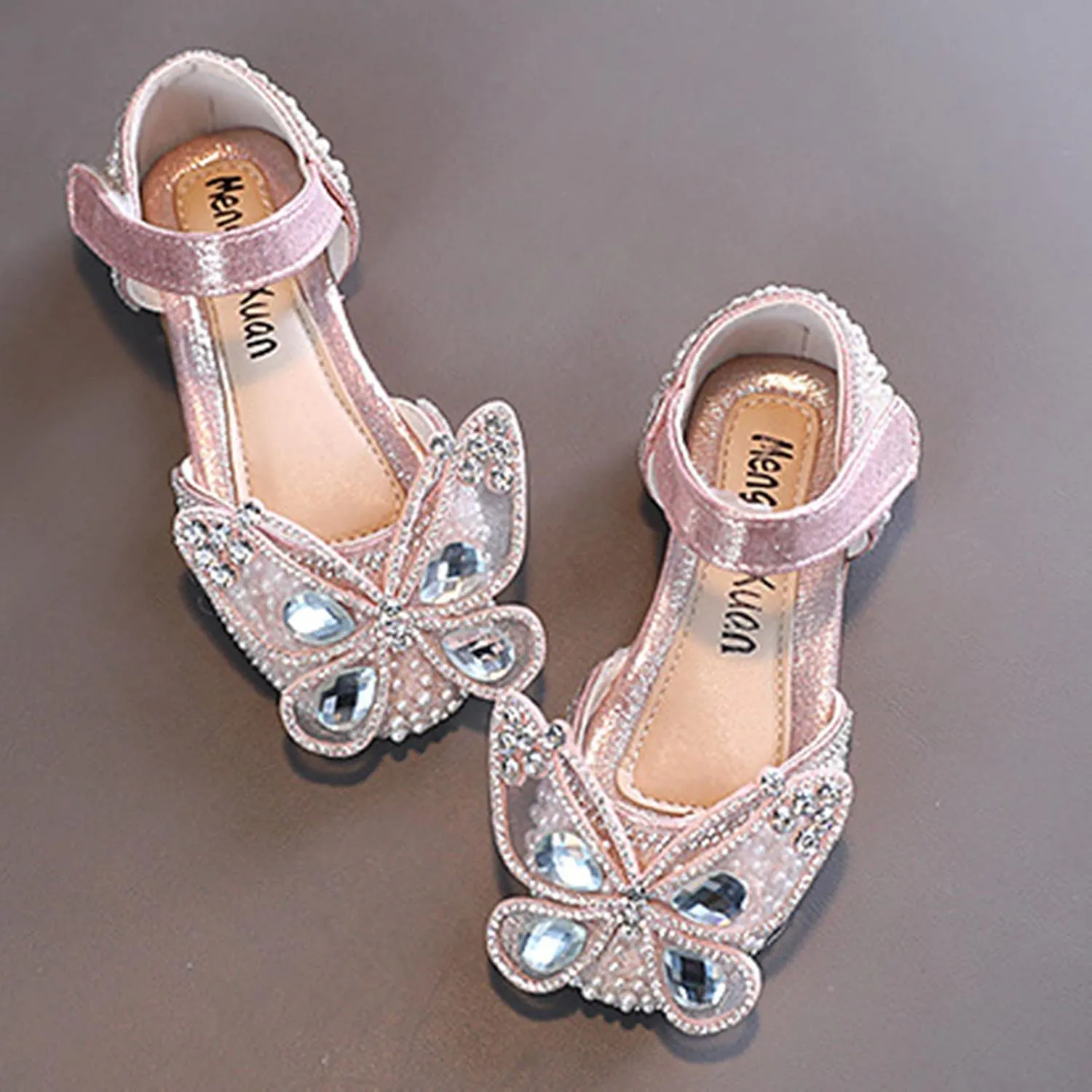 EnJoCho Baby Solid Color Shoes Fashion Spring Summer Girls Dress Dance Show Princess Shoes Pearl Rhinestone Mesh Sandals