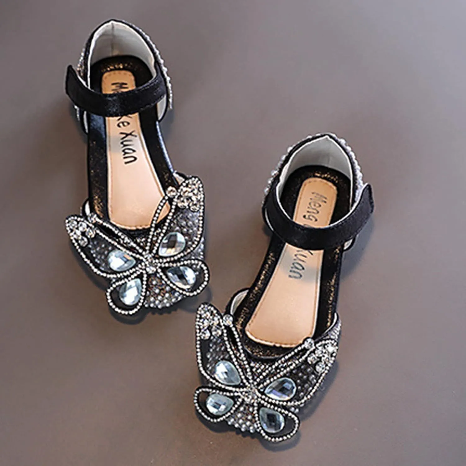 EnJoCho Baby Solid Color Shoes Fashion Spring Summer Girls Dress Dance Show Princess Shoes Pearl Rhinestone Mesh Sandals