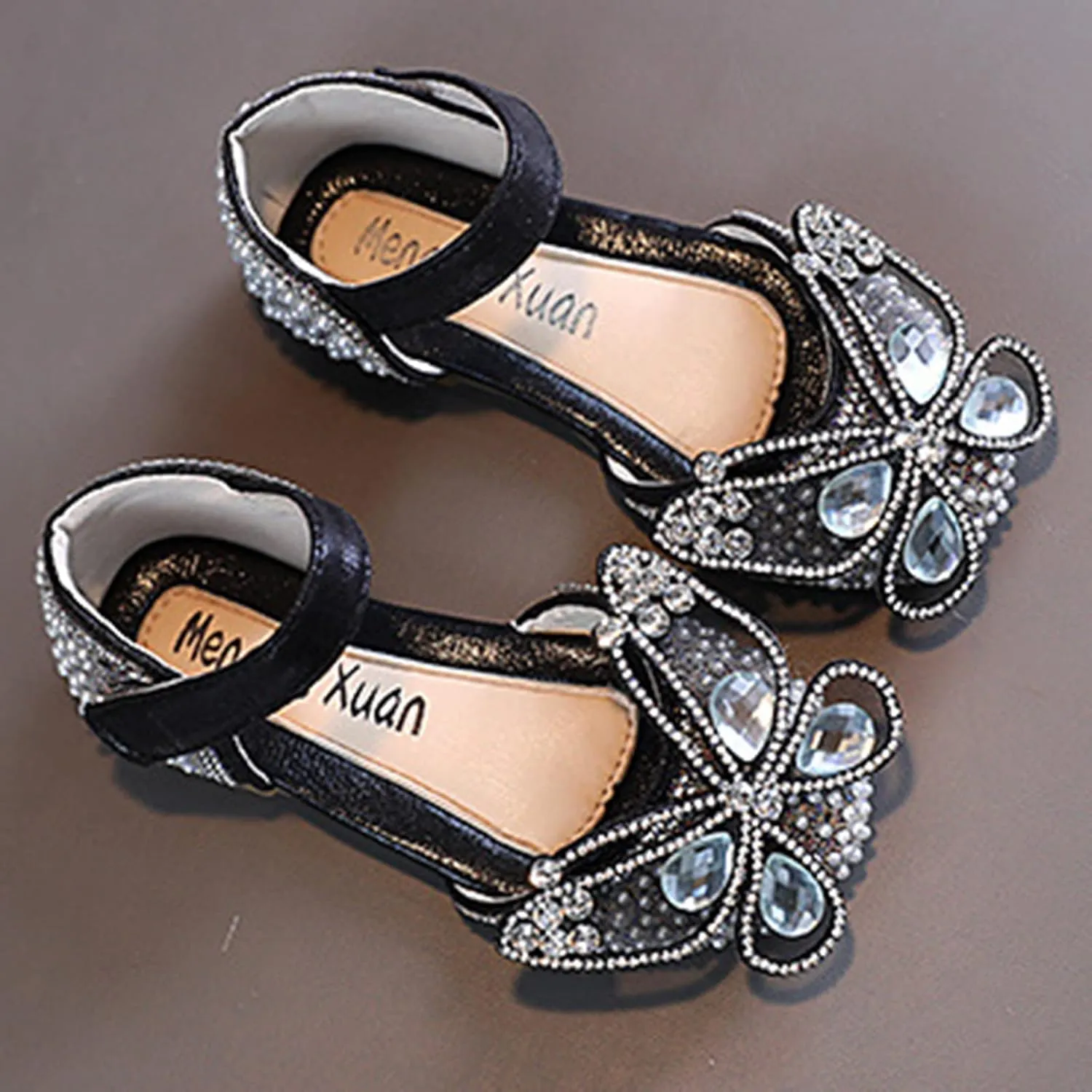 EnJoCho Baby Solid Color Shoes Fashion Spring Summer Girls Dress Dance Show Princess Shoes Pearl Rhinestone Mesh Sandals
