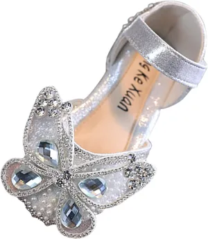 EnJoCho Baby Solid Color Shoes Fashion Spring Summer Girls Dress Dance Show Princess Shoes Pearl Rhinestone Mesh Sandals