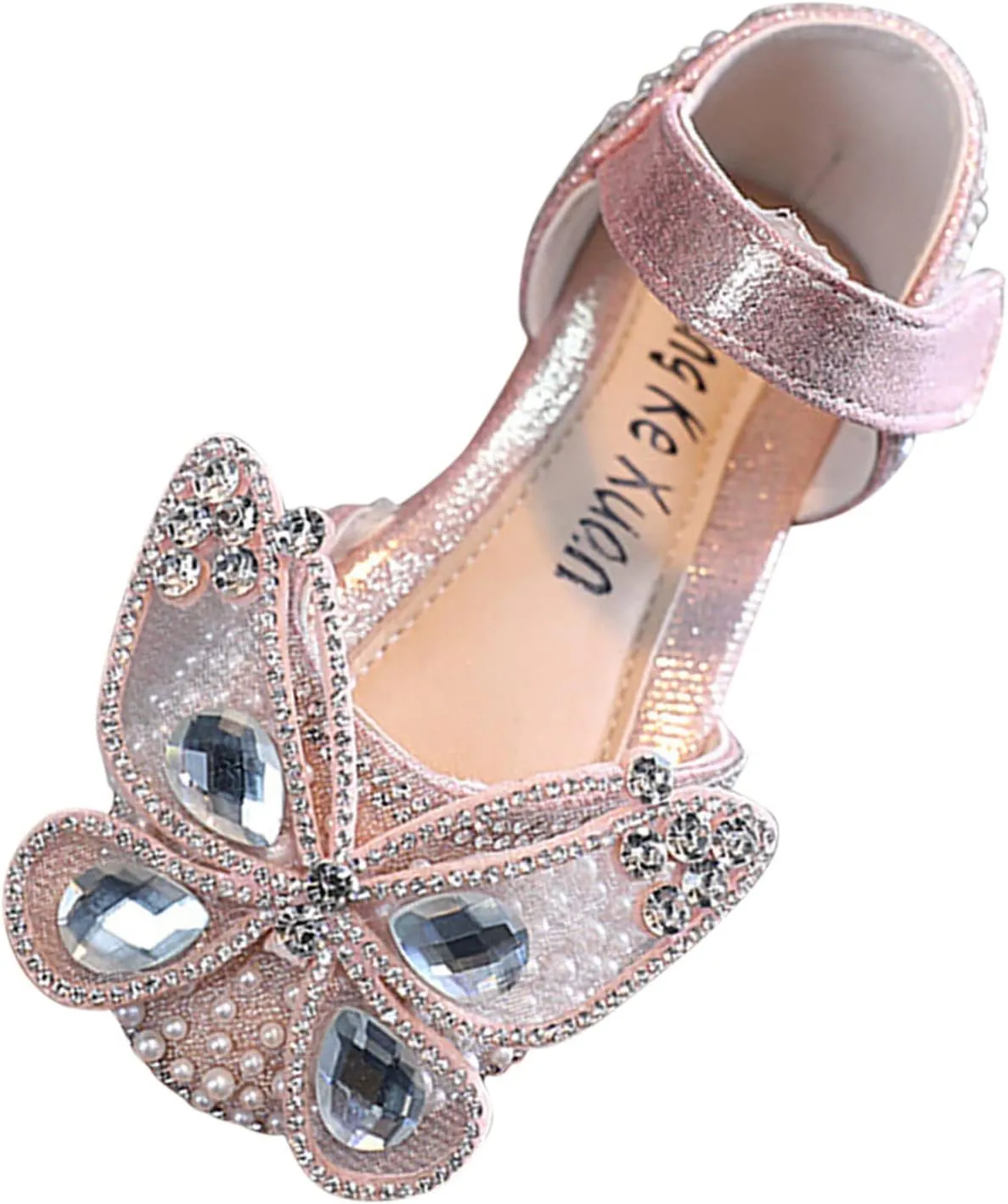 EnJoCho Baby Solid Color Shoes Fashion Spring Summer Girls Dress Dance Show Princess Shoes Pearl Rhinestone Mesh Sandals