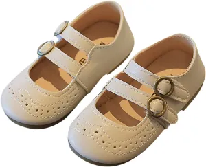 EnJoCho Casual Shoes for Baby Summer and Autumn Girls Boots Cute Flat Hollow Hollow Breathable Comfortable Casual (Beige, 24)