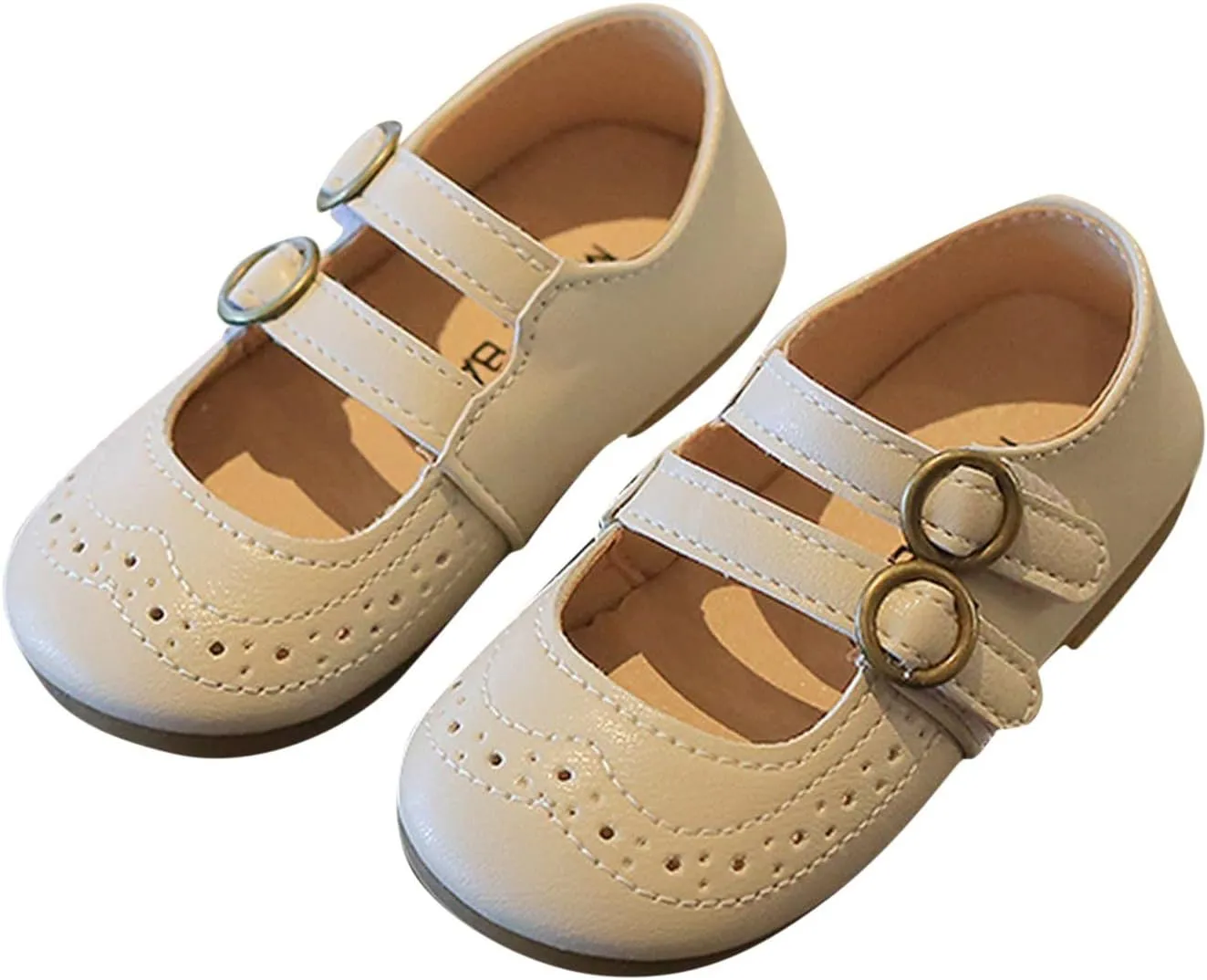 EnJoCho Casual Shoes for Baby Summer and Autumn Girls Boots Cute Flat Hollow Hollow Breathable Comfortable Casual (Beige, 28)