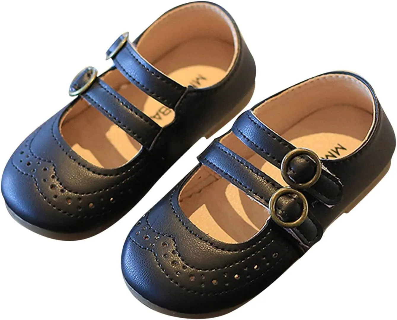 EnJoCho Casual Shoes for Baby Summer and Autumn Girls Boots Cute Flat Hollow Hollow Breathable Comfortable Casual (Black, 28)