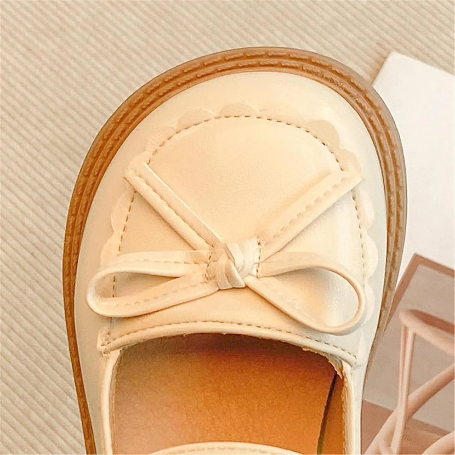 EnJoCho Girls Fashion Shoes Girls Leather Bow Design Soft Round Toe Princess Dress Flat Shoes(Toddler/Little Kid/Big Kids